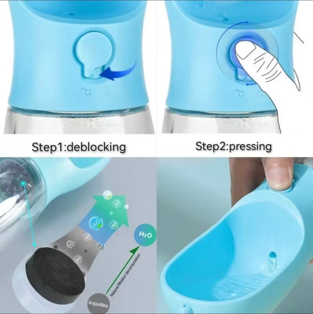 3 in 1 Multi-functional pet travel water bottle