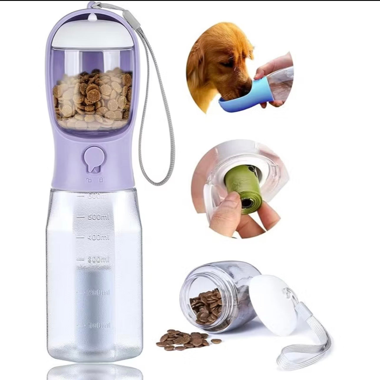 3 in 1 Multi-functional pet travel water bottle