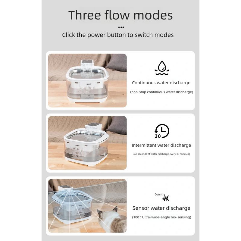 Wireless Automatic Pets Water Fountain with Motion Sensor