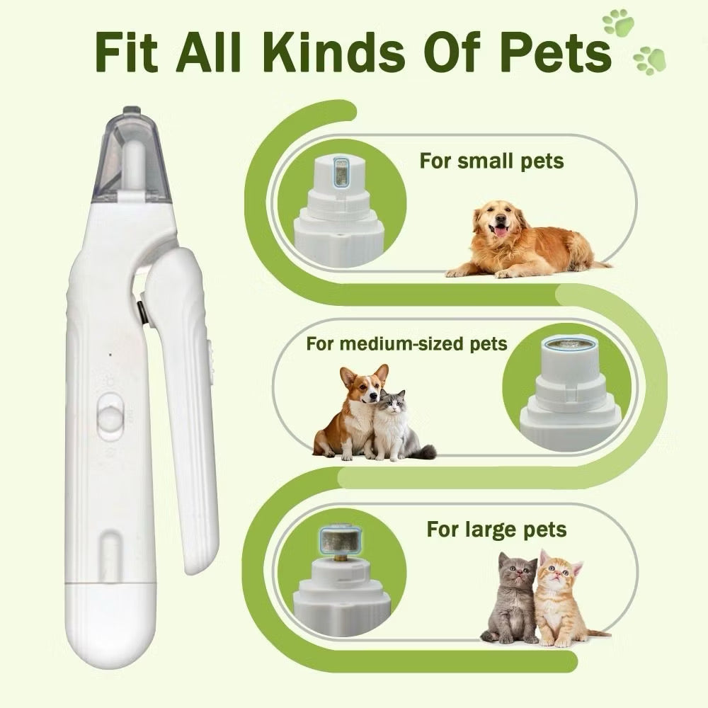 2-in-1 Electric Pet Nail Clipper & Grinder with LED Light