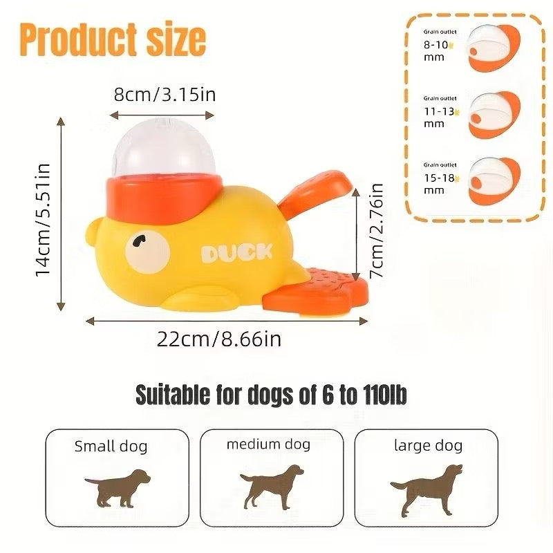 Litte Yellow Duck Pet Food Dispenser Toy