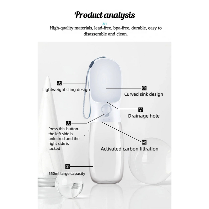 Outdoor drinking bottle for pet