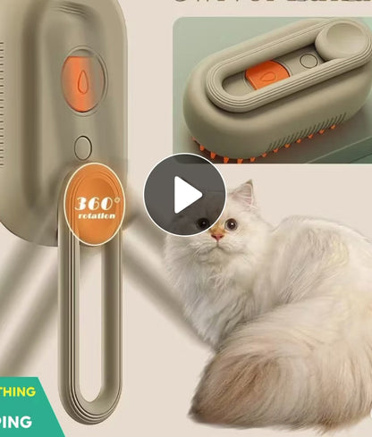 Pet Steam Brush For Cats And Dogs Grooming 3 In 1 Electric Spray Hair Massage