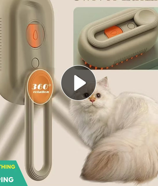 Pet Steam Brush For Cats And Dogs Grooming 3 In 1 Electric Spray Hair Massage
