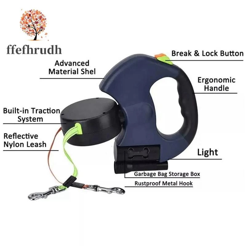 Dual Retractable Dog Leash-3m rope